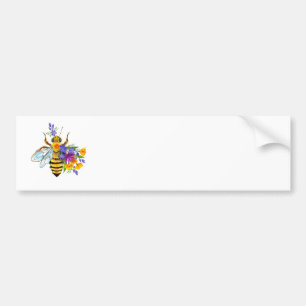 Bloem bij met wilde planten bumpersticker