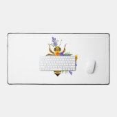 Bloem bij met wilde planten bureaumat (Keyboard & Muis)