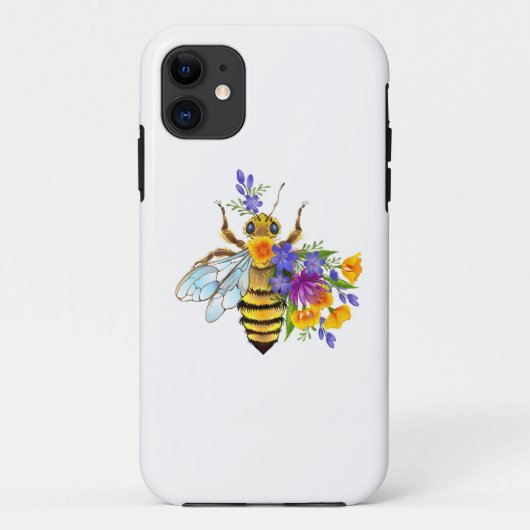 Bloem bij met wilde planten Case-Mate iPhone case (Achterkant)