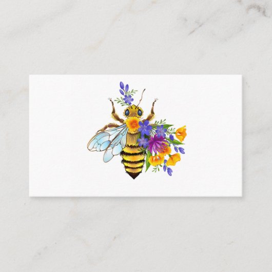 Bloem bij met wilde planten contactkaartje (Voorkant)
