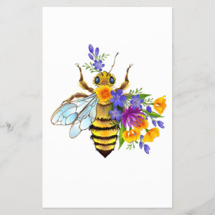 Bloem bij met wilde planten flyer