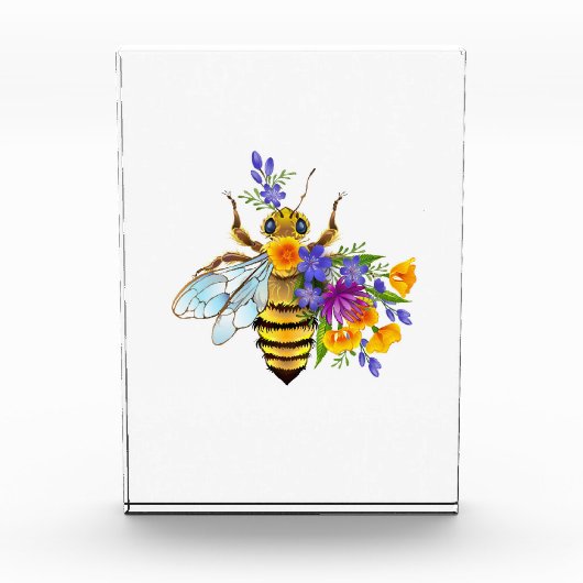 Bloem bij met wilde planten fotoblokken (Voorkant)