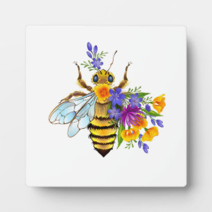 Bloem bij met wilde planten fotoplaat