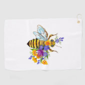 Bloem bij met wilde planten golfhanddoek (Horizontaal)