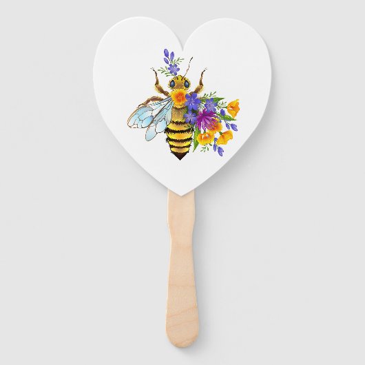 Bloem bij met wilde planten handwaaier (Voorkant)