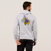 Bloem bij met wilde planten hoodie (Achterkant volledig)