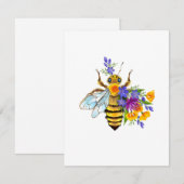 Bloem bij met wilde planten informatiekaartje (Voorkant / Achterkant)