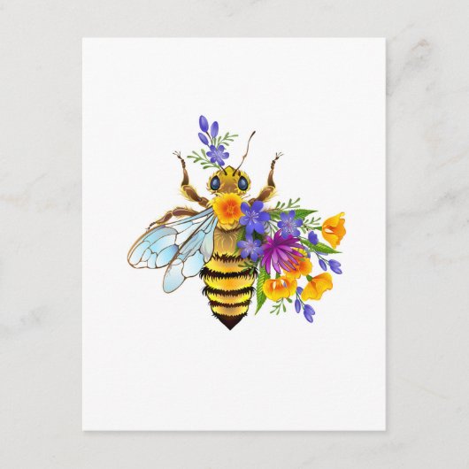 Bloem bij met wilde planten informatiekaartje (Voorkant)