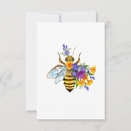 Bloem bij met wilde planten kaart (Voorkant)