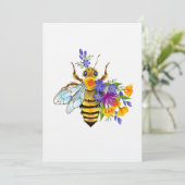 Bloem bij met wilde planten kaart (Staand voorkant)