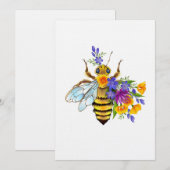 Bloem bij met wilde planten kaart (Voorkant / Achterkant)