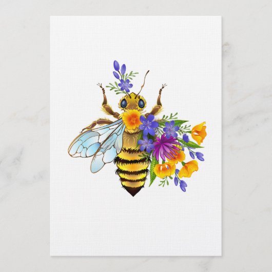 Bloem bij met wilde planten kaart (Voorkant)