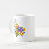 Bloem bij met wilde planten koffiemok (Voorkant links)