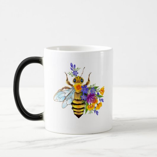 Bloem bij met wilde planten magische mok (Links)