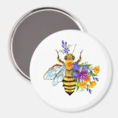 Bloem bij met wilde planten magneet (Voorkant / Achterkant)