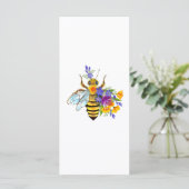 Bloem bij met wilde planten menu (Staand voorkant)
