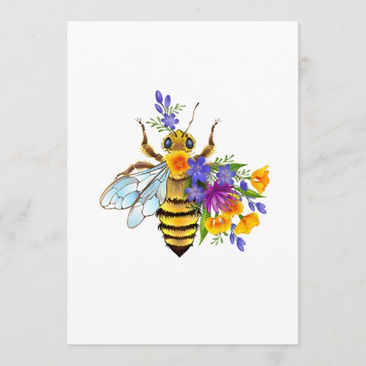 Bloem bij met wilde planten menu (Voorkant)