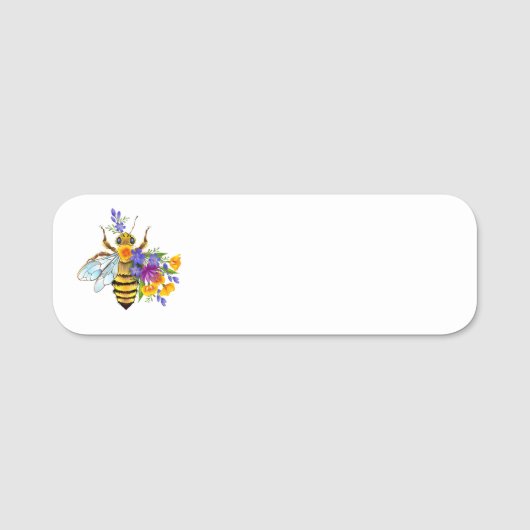 Bloem bij met wilde planten naamplaatje (Voorkant)