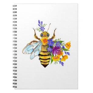 Bloem bij met wilde planten notitieboek
