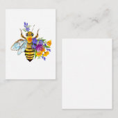 Bloem bij met wilde planten notitiekaartje (Voorkant / Achterkant)
