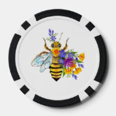 Bloem bij met wilde planten poker chips (Achterkant)