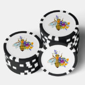 Bloem bij met wilde planten poker chips (Opstapeling)