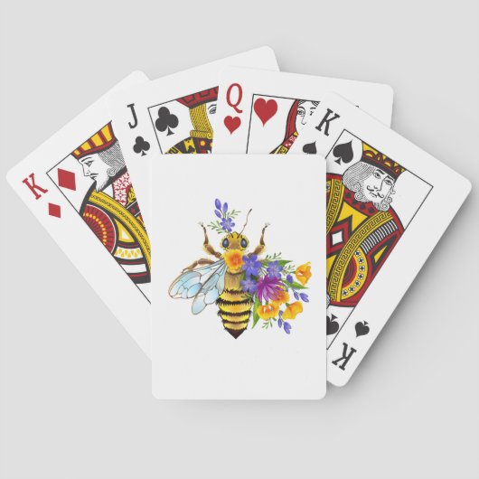 Bloem bij met wilde planten pokerkaarten (Achterkant)