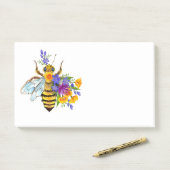 Bloem bij met wilde planten post-it® notes (Op bureau)