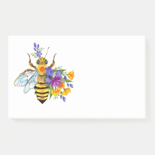 Bloem bij met wilde planten post-it® notes (Voorkant)