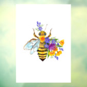 Bloem bij met wilde planten raamsticker (Vel 3)