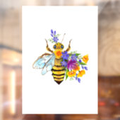 Bloem bij met wilde planten raamsticker (Vel 2)