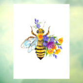 Bloem bij met wilde planten raamsticker (Vel 3)