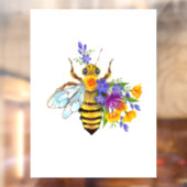 Bloem bij met wilde planten raamsticker (Vel 2)