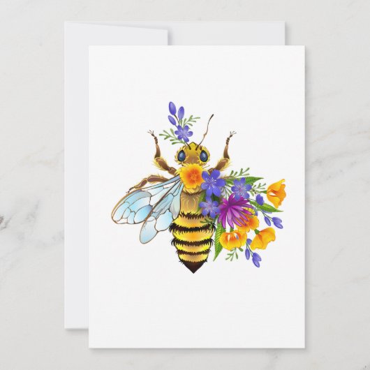 Bloem bij met wilde planten save the date (Voorkant)