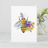 Bloem bij met wilde planten save the date (Staand voorkant)