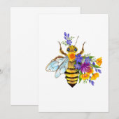Bloem bij met wilde planten save the date (Voorkant / Achterkant)