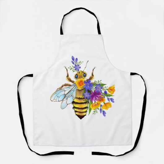 Bloem bij met wilde planten schort (Voorkant)