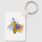 Bloem bij met wilde planten sleutelhanger (Achterkant)