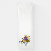 Bloem bij met wilde planten spandoek (Verticaal)