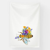 Bloem bij met wilde planten spandoek (Verticaal)