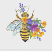 Bloem bij met wilde planten sticker (Voorkant)