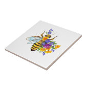 Bloem bij met wilde planten tegeltje (Zijkant)