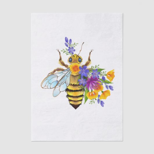 Bloem bij met wilde planten tissuepapier (Voorkant)