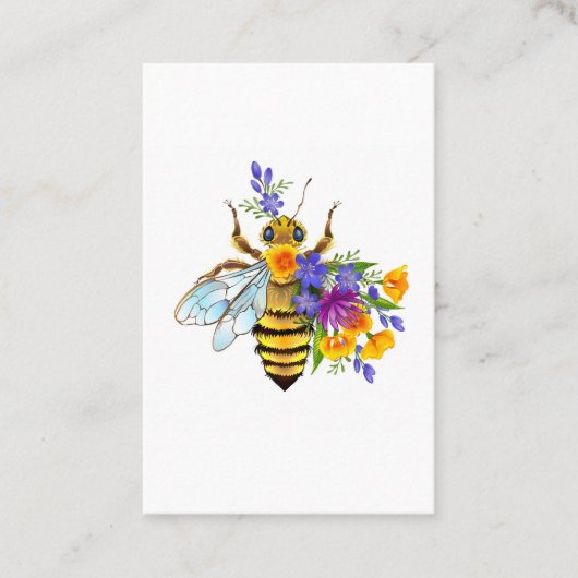 Bloem bij met wilde planten visitekaartje (Voorkant)
