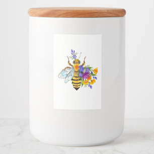 Bloem bij met wilde planten voedselcontainer etiket