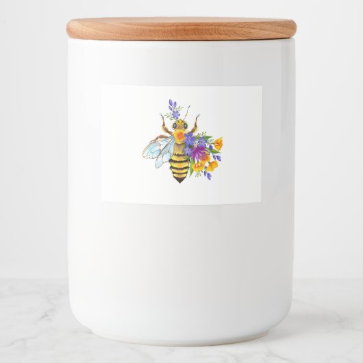Bloem bij met wilde planten voedselcontainer etiket (Voorkant)