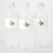 Bloem bij met wilde planten waterfles etiket (Flessen)