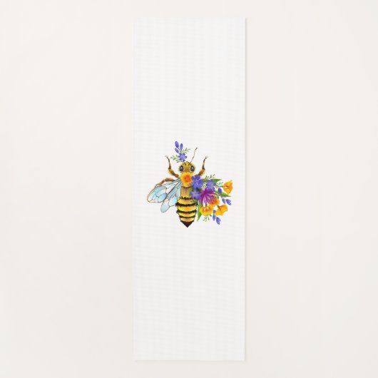 Bloem bij met wilde planten yogamat (Voorkant)
