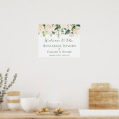 Bloem-, blad- Oefendiner Welkomstbord Poster (Keuken)