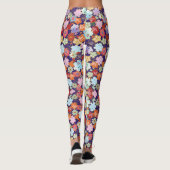 Bloem, bladeren en ontwerpen leggings (Achterkant)
